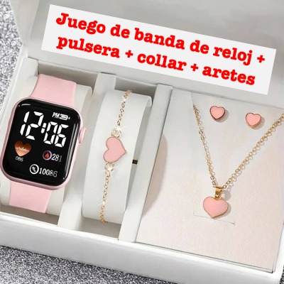 Miniatura 4 de banda reloj + pulsera + collar + aretes